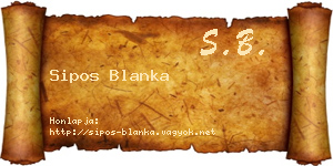 Sipos Blanka névjegykártya